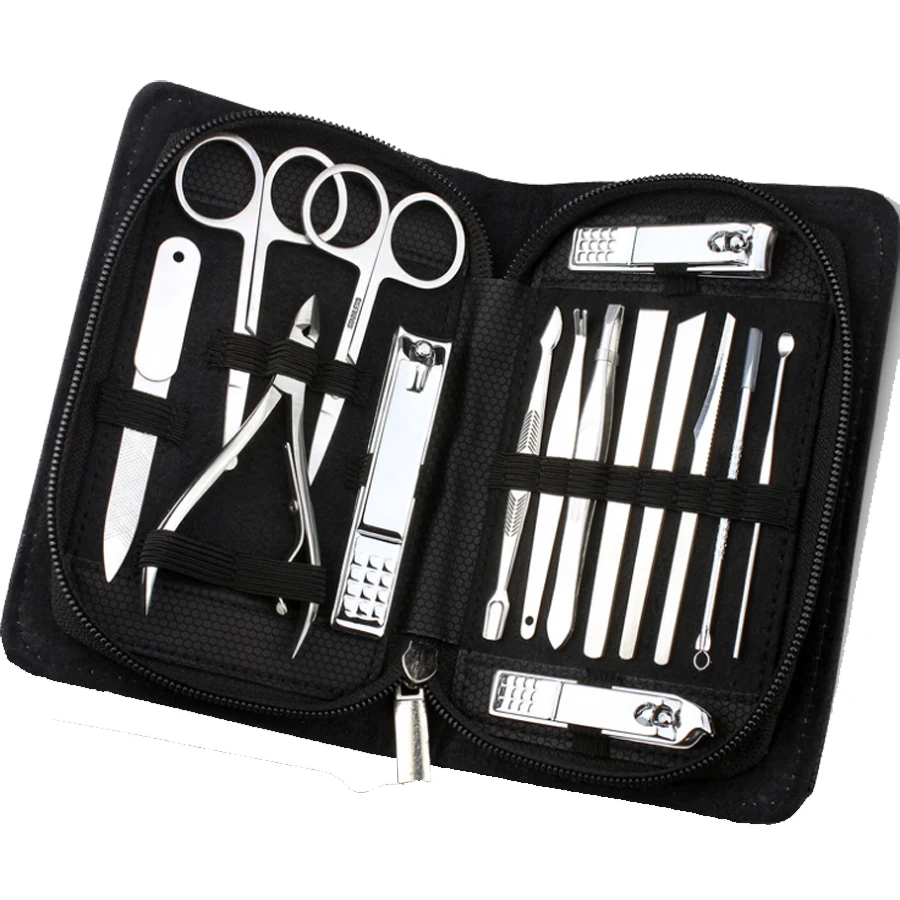 

New 15pcs/set Manicure Set Professional Nail Clipper Kit Pedicure Finger Plier Nails Art Beauty Tools Scissors Tweezer Knife