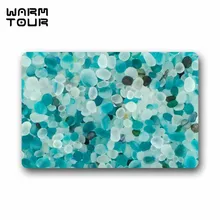 Теплые Тур Синий Кристалл Галечный Камень Pattern нетканый материал вход коврик крытый передней двери/ ванная комната коврик