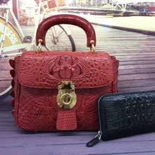 Маленький размер, натуральная крокодиловая кожа, женская сумка на плечо, черный, зеленый цвет, кожа головы аллигатора, женская сумка через плечо, красная