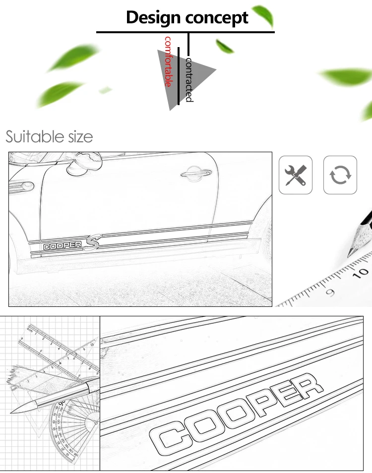 Стайлинга автомобилей сбоку юбка в полоску стикеры наклейки для Mini Cooper S R56 R57 R58 R50 R52 R53 R59 R61 Countryman R60 F60 F55 F56 F54