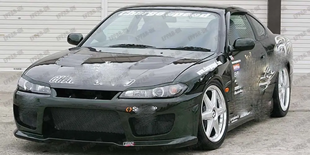 

Unpainted Fiberglass Headlight Eyelids Eyebrows for 1999-2001 Nissan Silvia 200SX S15