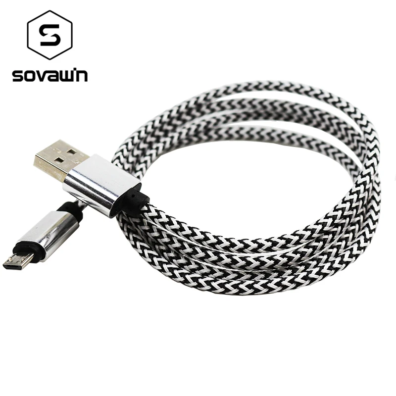 Кабель Micro USB Sovawin 1 м нейлоновые тканые шнуры для зарядки кабель Samsung S3 S4 S5 HTC всех