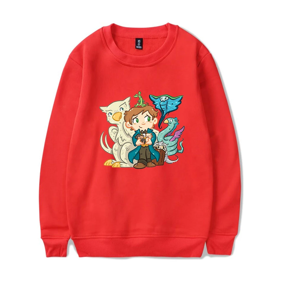 Пуловер с длинными рукавами и круглым вырезом dreamy beast and where to find their loose casual cartoon character print sweatshirt