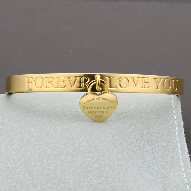 

Luxury Womens Stainless Steel Gold Bracelet Bangle new york Inspirational 6mm Thin Metal Bridal forever Love Bangles for Women