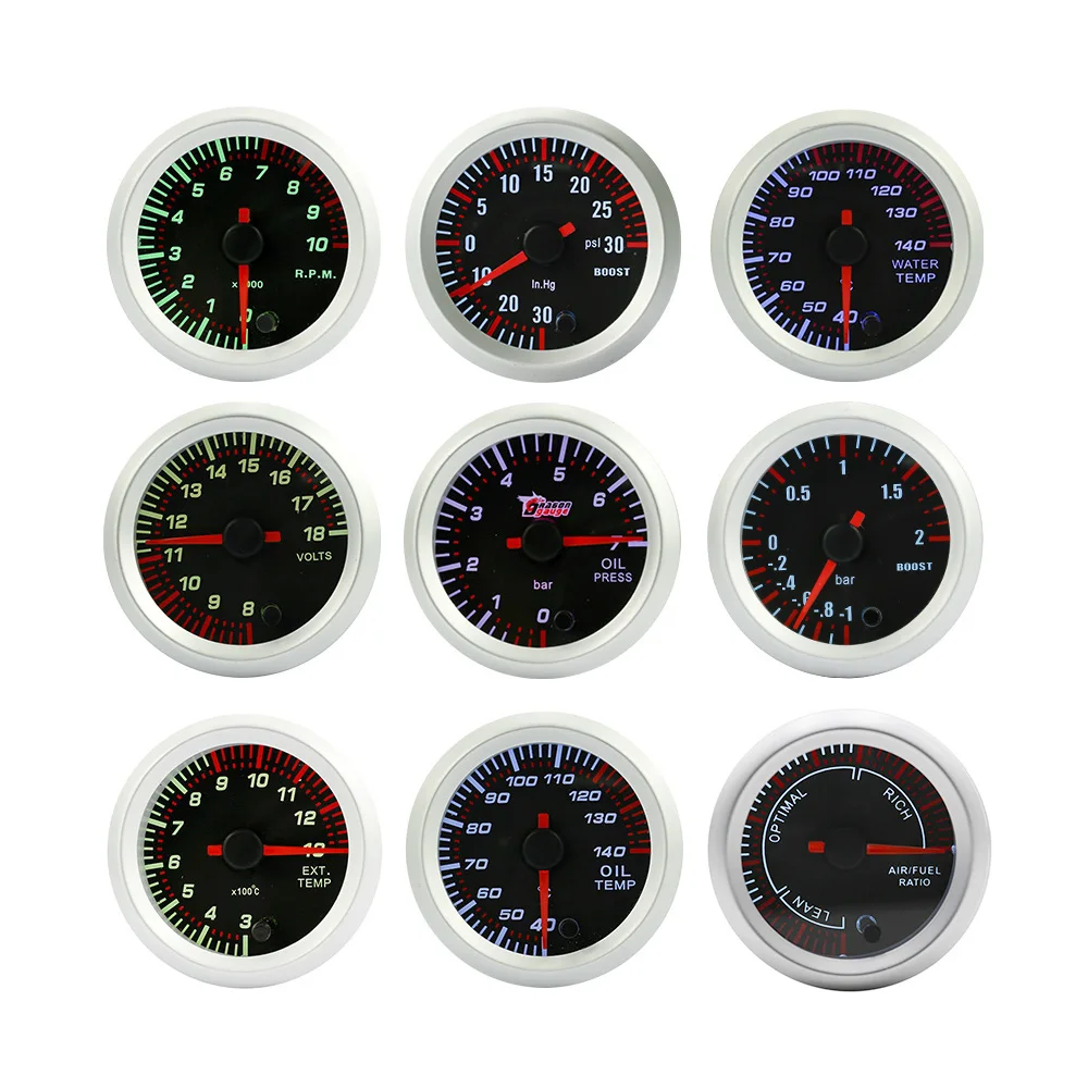 CNSPEED 2" 52mm Tinted 7 Color Electrical Boost ,Water temp,Oil temp