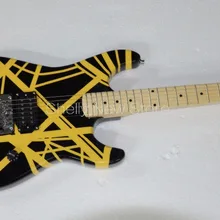 Shelly магазин заводская 5150 EVH черный/с желтыми линиями 6 строка kramel 1 в 22 Лады электрогитары Музыкальные инструменты магазин