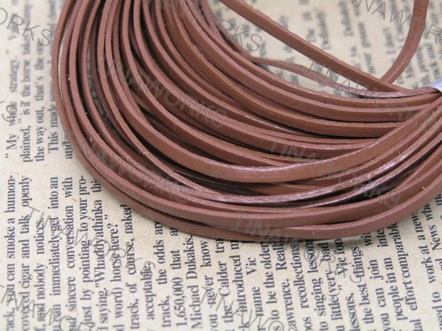 FREE SHIPPING 3*1MM Square Coffe Color Real Leather Cord 100meters | Украшения и аксессуары