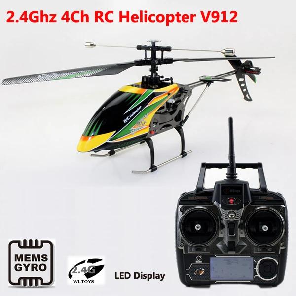 WLtoys V912 2.4G 4ch RC Helicopter Single Propeller Large 52cm radio control Helicoptero Gyro RTF Free Shipping