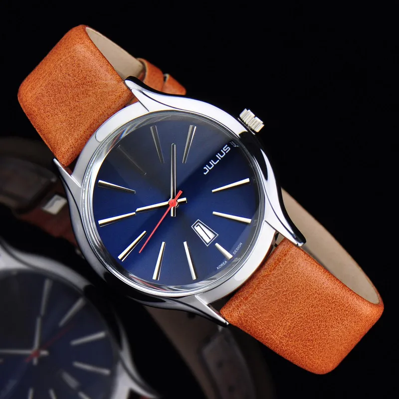 Auto Date Men s Watch Japan Quartz Hours Fine Fashion Dress Bracelet Leather Bussiness Clock Boy