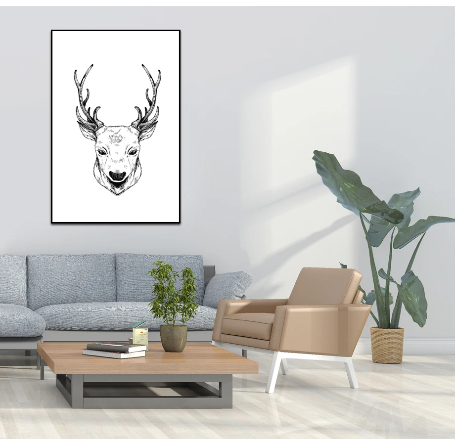 Canvas Painting Personality Simple Style Home Decoration Waterproof Ink Brand New Design Pictures Posters Wall Art  (8)