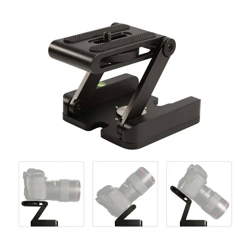 

Z Flex Tilt Tripod Head Aluminum Alloy Folding Z Tilt Head Quick Release Plate Stand Holder for DSLR Compatible Slide
