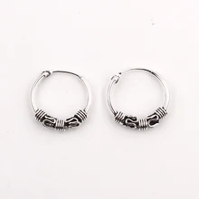 Цыганский родовой хиппи бесконечные серьги-кольца ручной работы индийский Тотем Винтаж Серебряный цвет маленькие круглые серьги для женщин шикарные ювелирные изделия