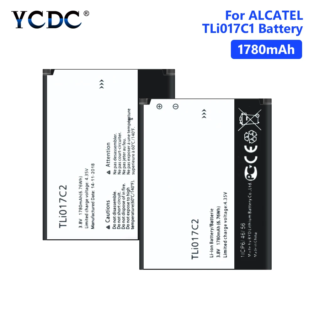 Аккумулятор YCDC TLI017C1 TLi017C2 для Alcatel One Touch PIXI 3 4," 5019D 5017D 5017A 5017X5017 5027B 1780mAh Аккумуляторы для телефонов