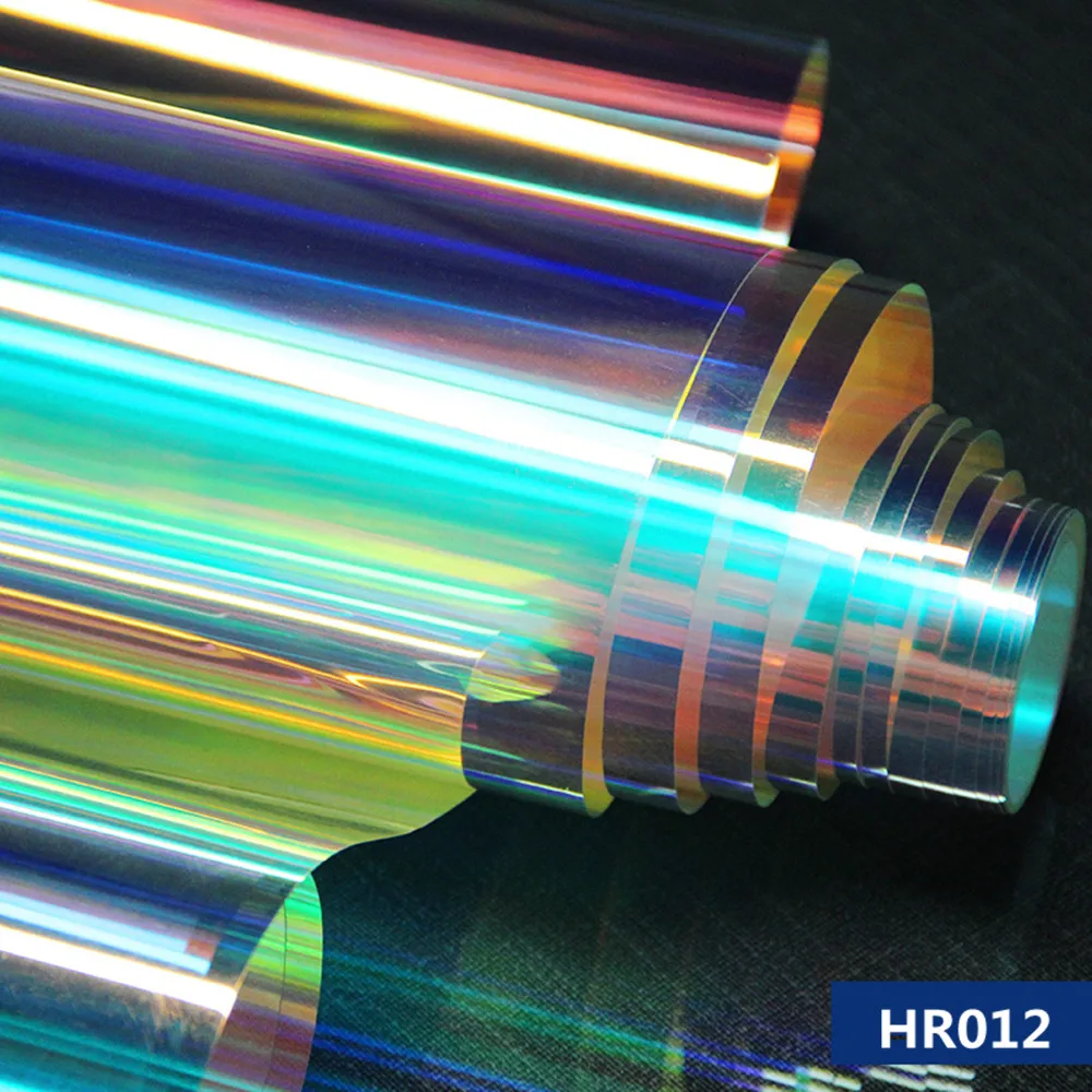

Raw Material Self adhesive with Glue dichroic iridescent vinyl film pet decorative film Cosplay DIY Decor 45cm Width