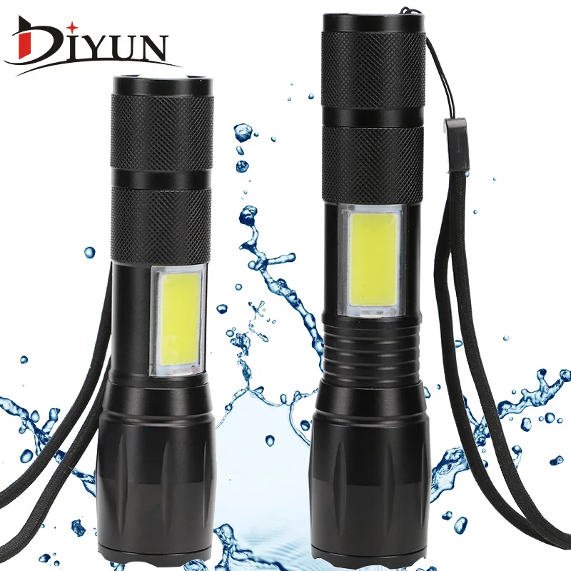 

Powerful 50000LM Tactical Flashlight T6+COB LED Flash Light Zoomable Waterproof Torch 4-Modes For Reading Camping Hunting