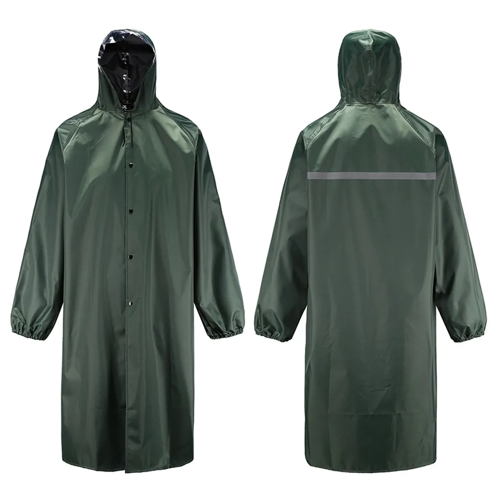 Mens Giacca A Vento Impermeabile Leggero Casual Con Cappuccio Cappotto di Pioggia Giacca Lunga Corsa Esterna Impermeabile Equitazione Panno Poncho Lungo # SS