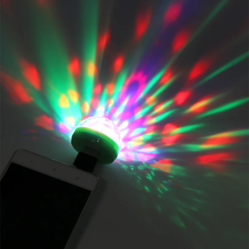 

Mini USB Led Party Lights Portable Crystal Magic Ball Home Party Karaoke Decorations Colorful Stage LED Disco Light For Iphone