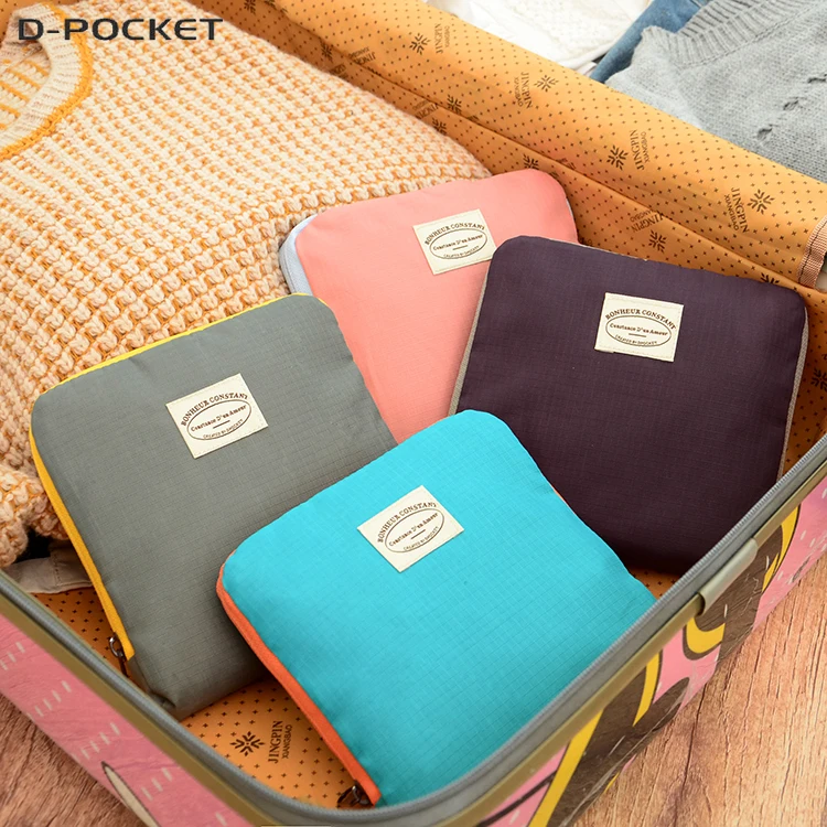 D POCKET Korean waterproof folding bag Unisex Luggage Travel Handbags