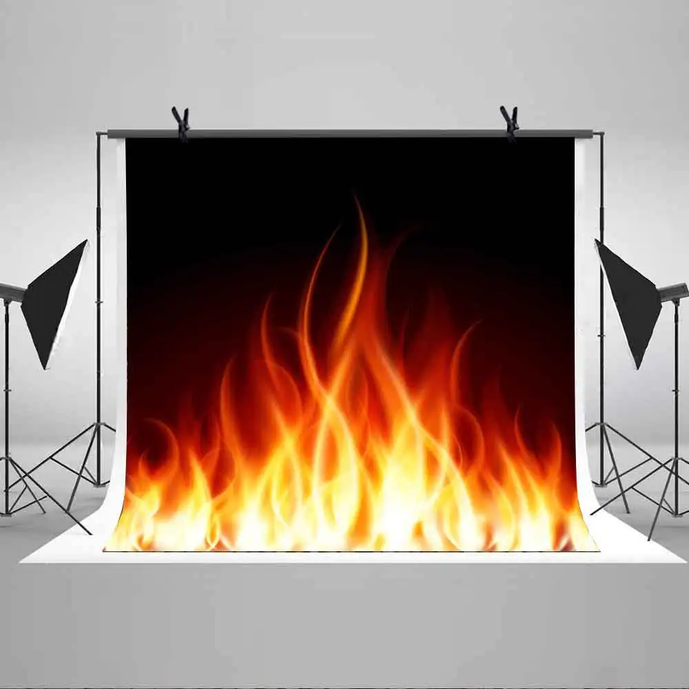 MTMETY Fire Bonfire фон чистый образец черный камин зимний семейный виниловый студийный