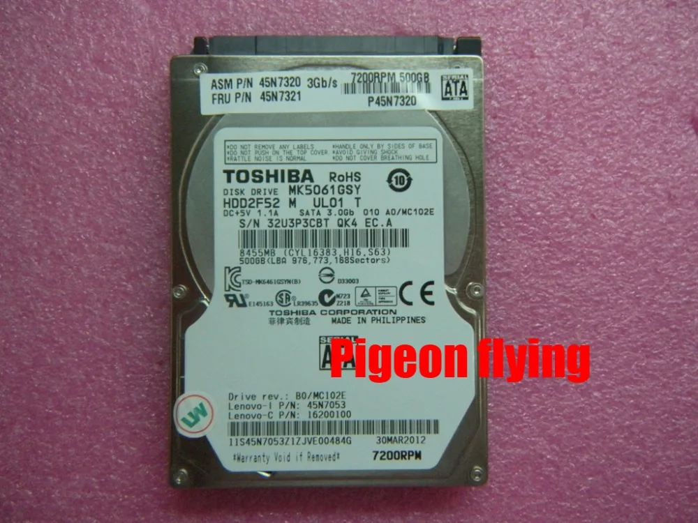 Для lenovo Thinkpad T420 жесткий диск номер FRU 45N7321 TOSHIBA 500G 3 ГБ/сек. 7200 очередь SATA