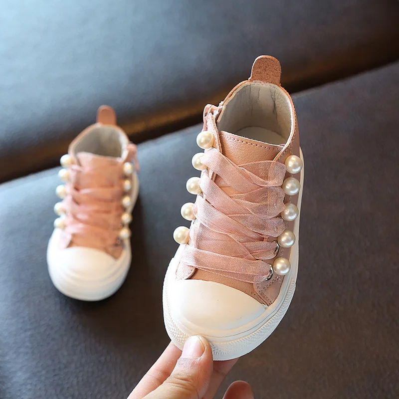 Spring Autumn new kids shoes school perfect Rivet pearl design girls princess boots Super soft and comfortab 1-6 years old 5