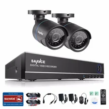SANNCE 720P AHD CCTV Security System 1080N CCTV DVR Recorder 2PCS 720P IR Outdoor waterproof Security Camera Surveillance Kit