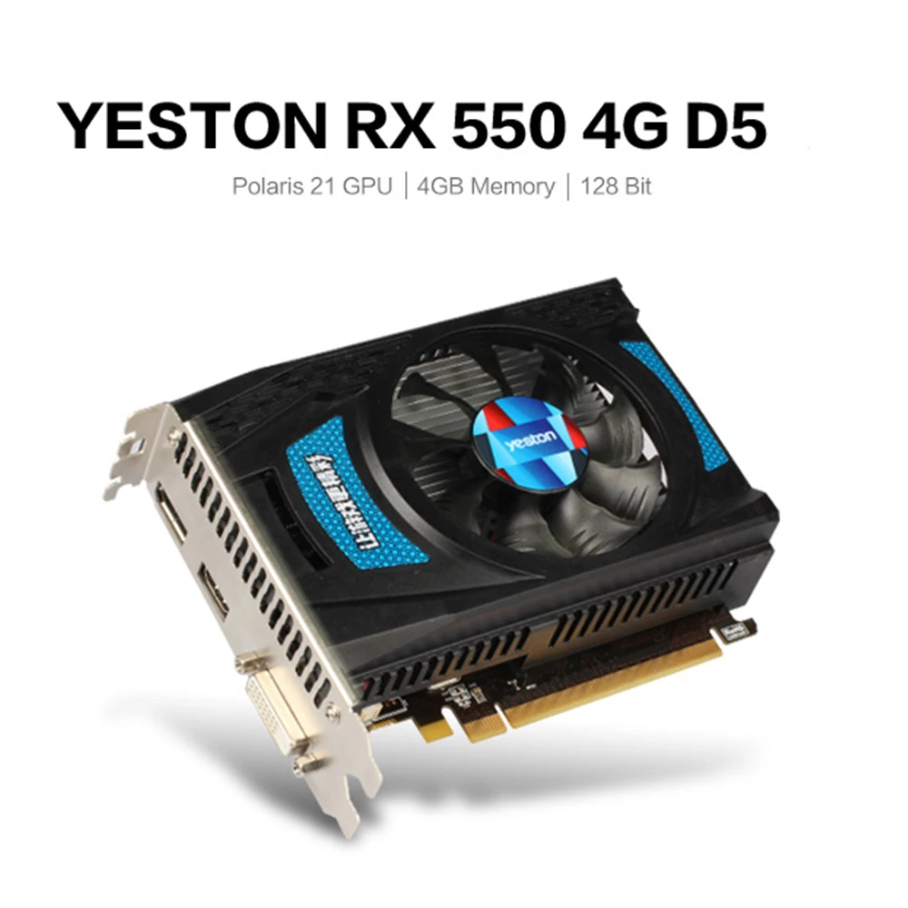  Yeston Radeon RX 550 GPU 4GB GDDR5 128bit Gaming Desktop computer PC Video Graphics Cards support D