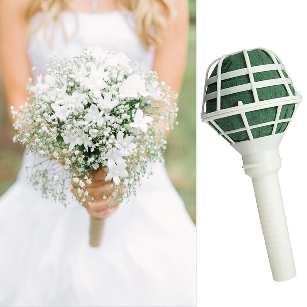 Useful  DIY Bridal Handle Wedding Supplies Flower Decoration Bouquet Foam Holder