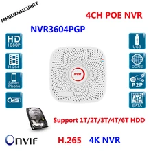 4CH POE NVR H.265 HDMI/Saída VGA 4 K Real Time 1 SATA (MAX 6 TB HDD) 2 xUSB, 9xRJ-45 Ethernet P2P, OU SEJA, VMS Ver Remoto Smart Phone