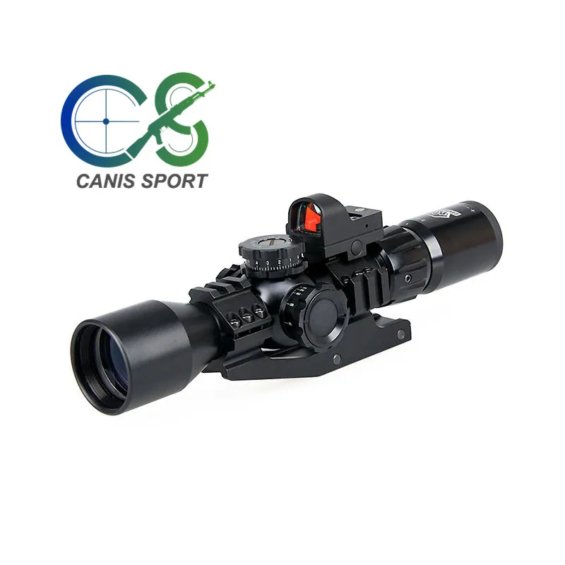 Canis Latrans 3-9x40FIRF прицел с мини Красный точка зрения боковой Фокус область для наружного использования и охоты gs1-0335 - Цвет: Черный