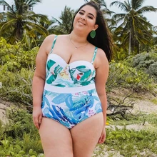 Новинка, сексуальный купальник размера плюс, женский слитный купальник, монокини, с высокой талией, купальный костюм, винтажный купальник, пляжная одежда для женщин