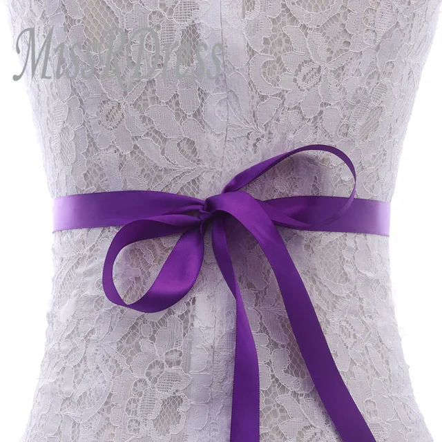 MissRDress Rhinestones Wedding Belt Handmade Pearls Bridal Belts Silver Crystal Flower Bridals Sash For Women Prom Dresses JK835 Purple