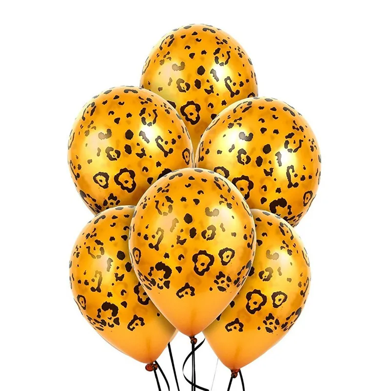 10 шт. золотые леопардовые латексные шарики с принтом милых животных надувные гелиевый воздух шары для детского душа день рождения декоративные шары для вечеринки - Цвет: gold