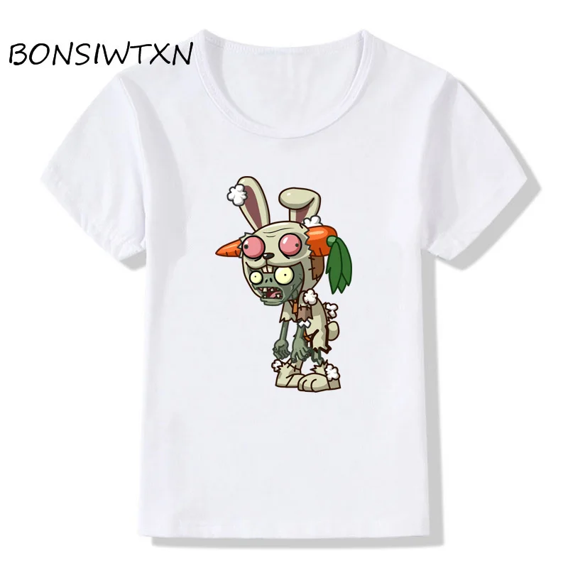 BONSIWTXN 2017 Plants vs. Zombies Print Children T Shirts Summer Tops