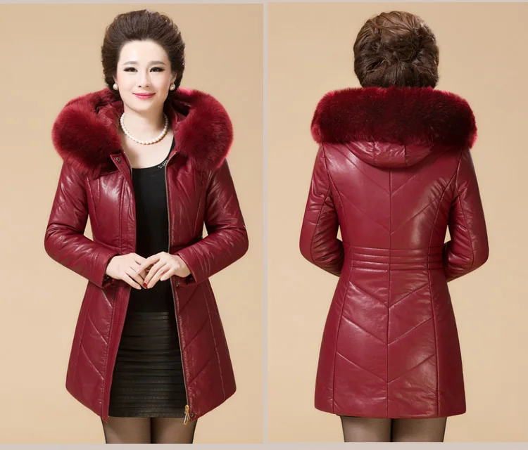 royal Ch753 Manteaux À blue Épais Fourrure Col Capuche Wine Veste Taille Fausse En Red Blue Hiver camel Long 6xl Vestes Plus Manteau Femmes Rembourré Cuir txUB1wt0