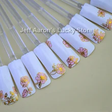 20 шт./лот 3d горячего тиснения Розовые ногтей наклейки для ногтей Советы украшения наклейки ногти декоративный цветок Красота инструмента