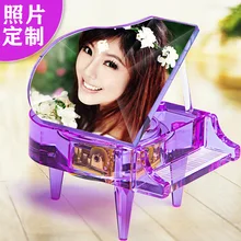 Crystal piano music box music box girls birthday gift bestie DIY three eight Funv lettering Jie