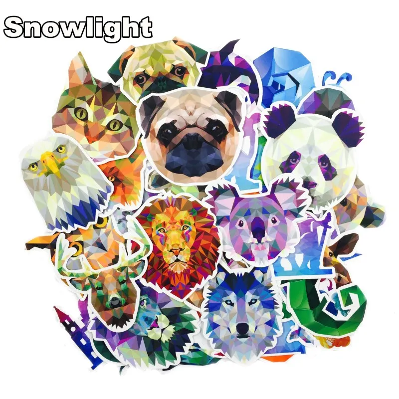 35 Pieces/lot Galaxy Color Animal Stickers Mixed Funny For Car Laptop Bicycles Backpack Notebook DIY Waterproof Stickers