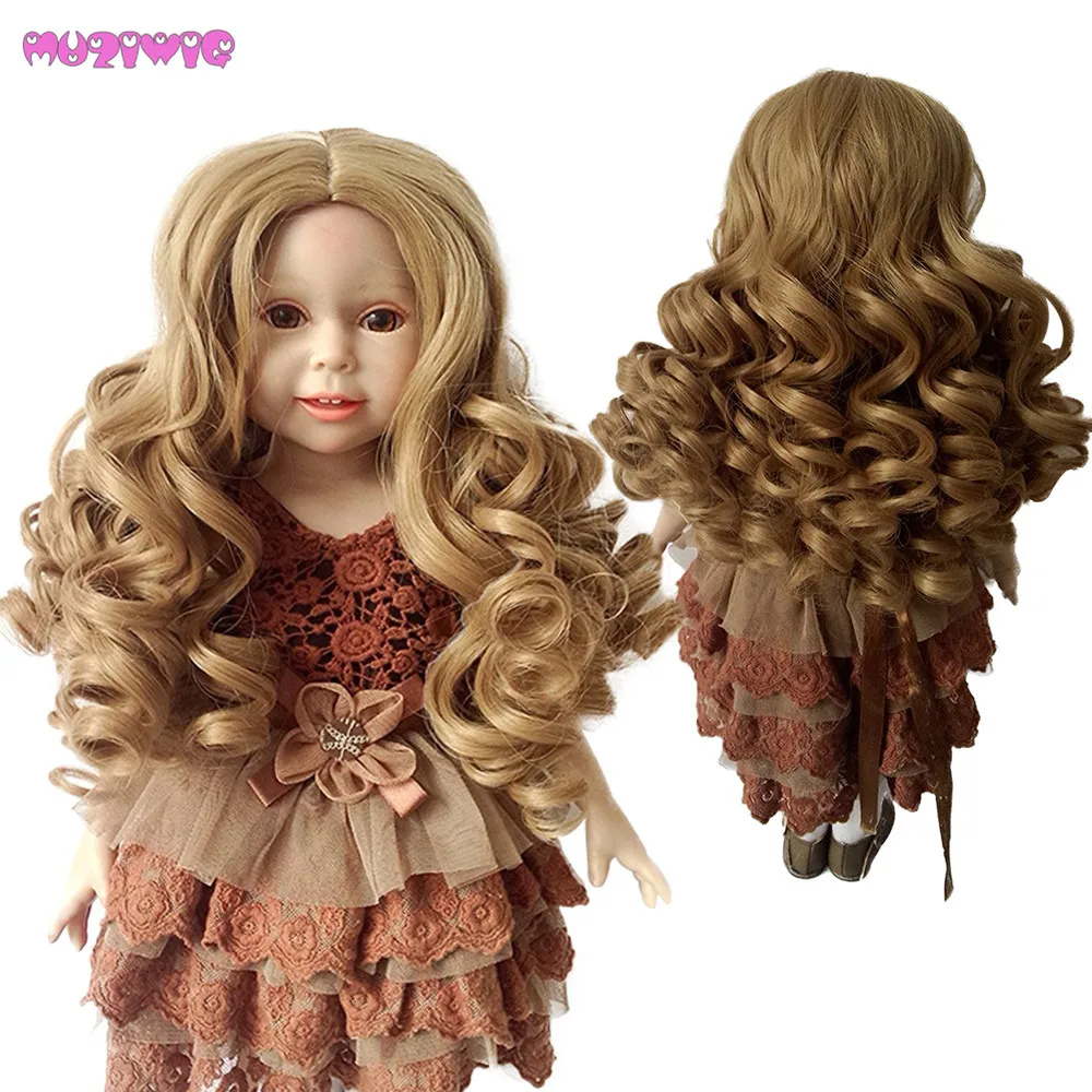 MUZIWIG поп глубокий вьющиеся парики для 18 дюймов американская кукла 43 см Heigth кукла парик волос