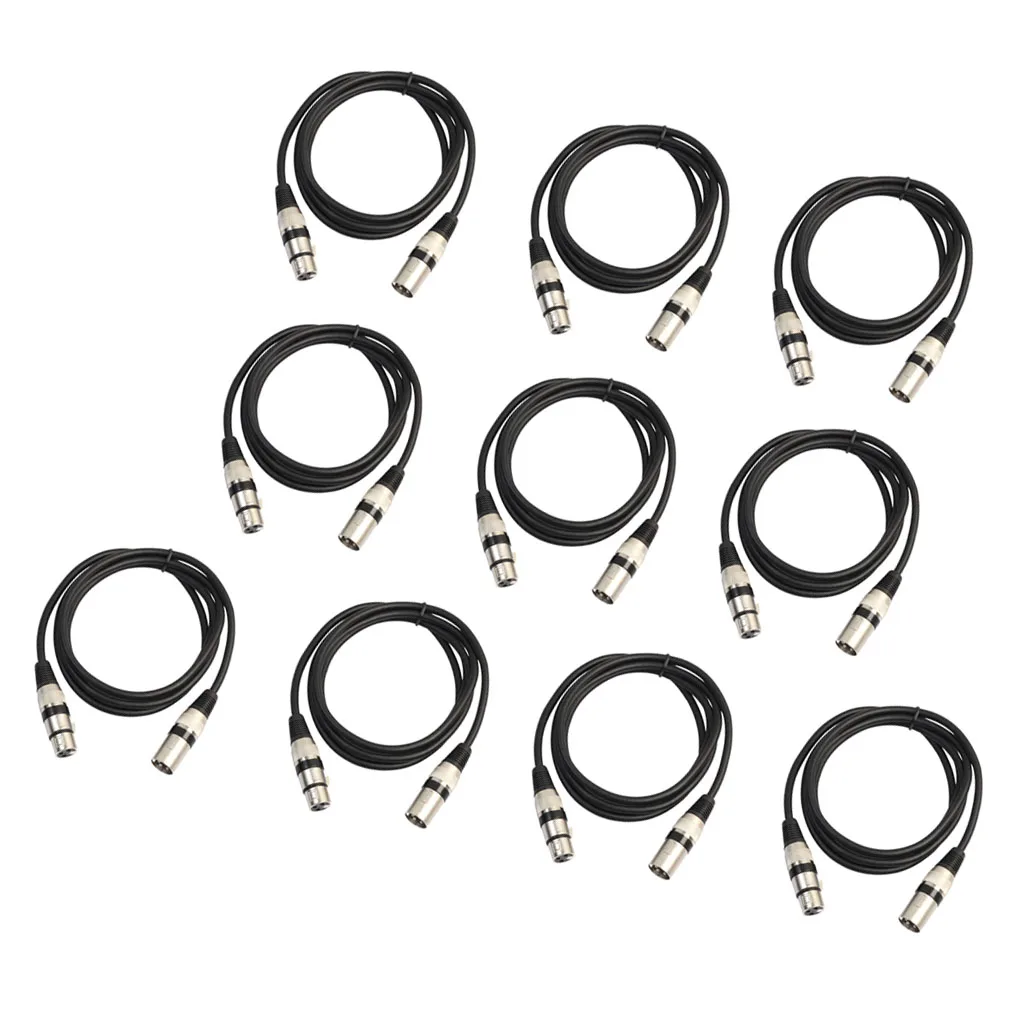 

10 Packs 3Pin XLR Connection Cable Stage Light Wire for Moving Head Light Par Light