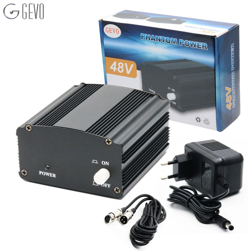 GEVO Phantom Power 48V Supply With Adapter EU 3M Audio XLR