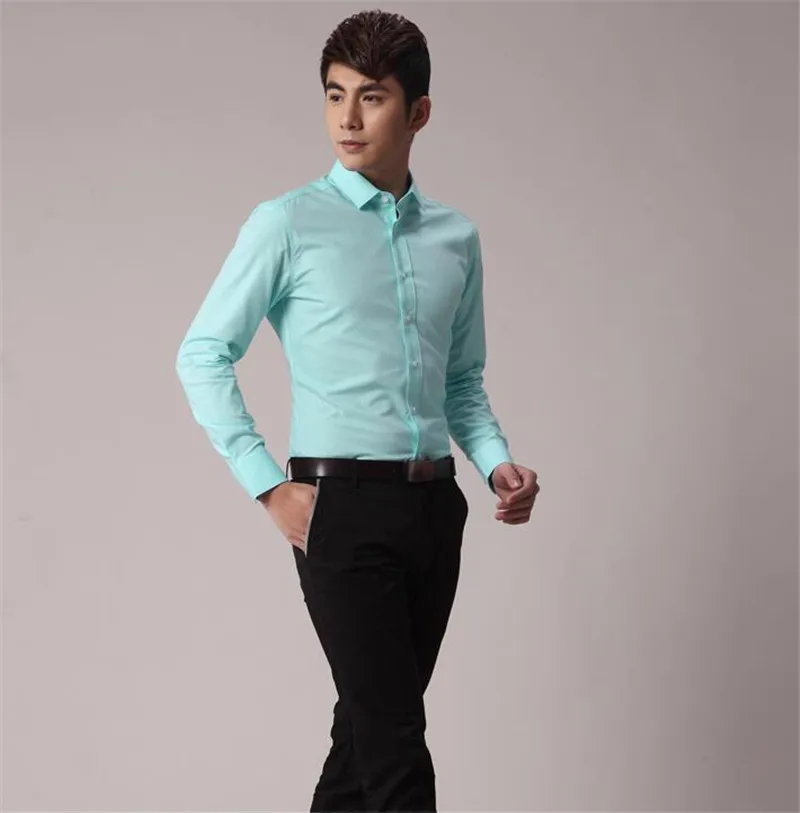 green shirt fashion slim fit 