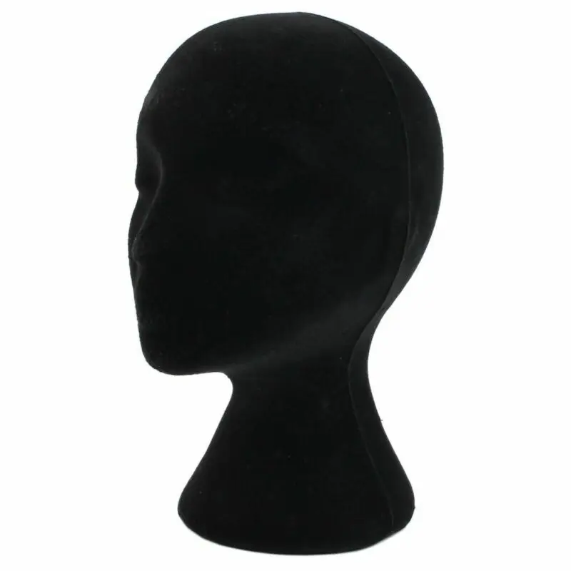 Styrofoam Foam Mannequin Manikin Head Model Wigs Glasses Display Stand Black AD