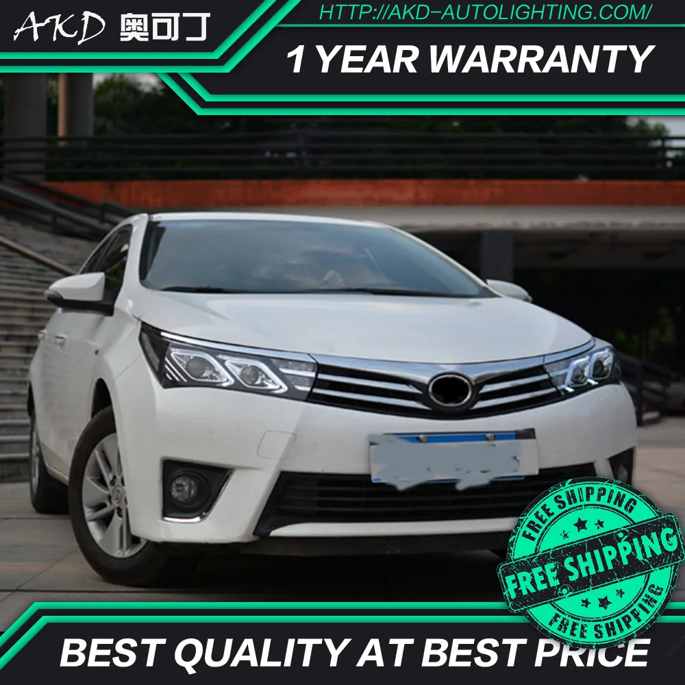 АКД Тюнинг автомобилей фары для Toyota Corolla- светодиодные фары DRL ходовые огни биксеноновые фары Противотуманные фары с ангельскими глазками
