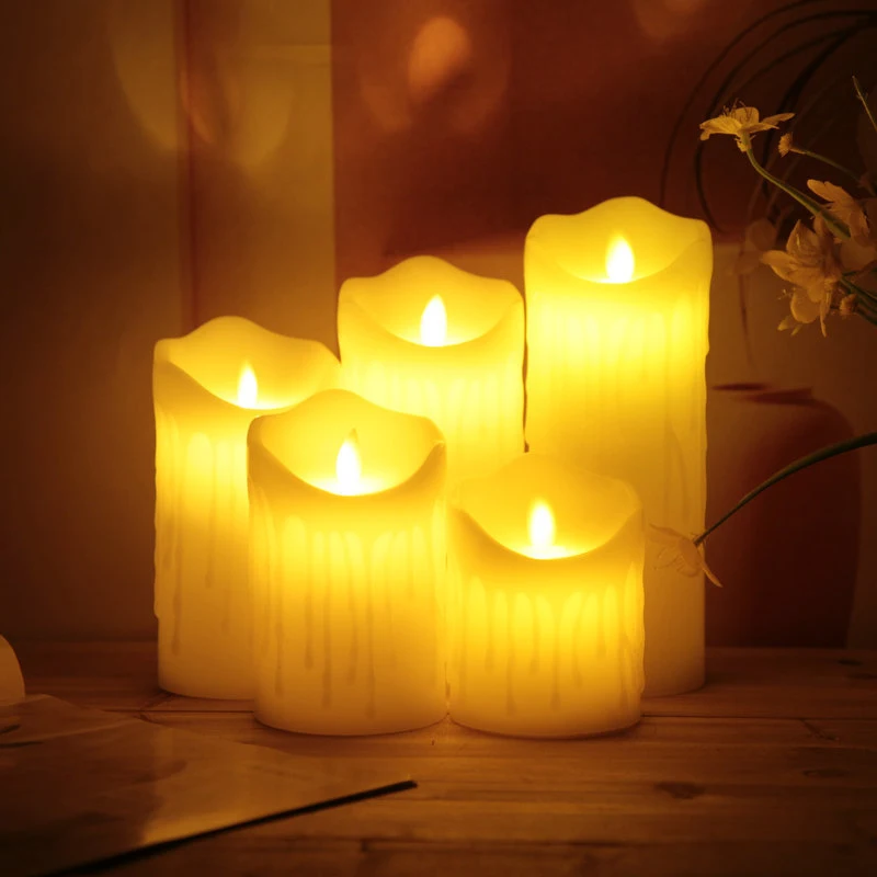 

1PC LED Electronic Flameless Candle Lights Simulation Flame Flashing LED Candles Valentine's Day Party Decoration Wedding Candle