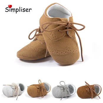 

Baby Leather Shoes Lace-up Anti-slip Newborn Baby Girls Boys Moccasins Soft Soft Infant Toddler Shoes First Walkers Outdoor Shoe