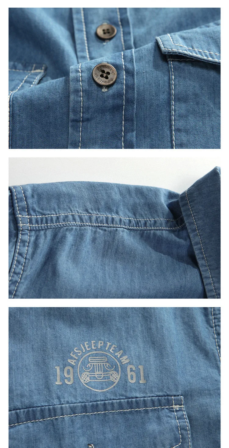 Оригинальный бренд АФН джип Для мужчин рубашки 3XL Большие джинсы Повседневное 2018 с коротким рукавом 100% хлопок свободные Для мужчин рубашка