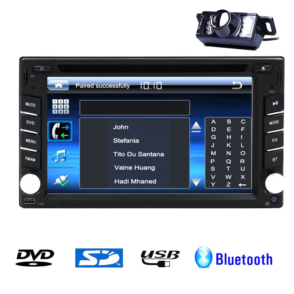 2 Din 7" Car Stereo DVD Player BT Radio Bluetooth + Backup Camera In