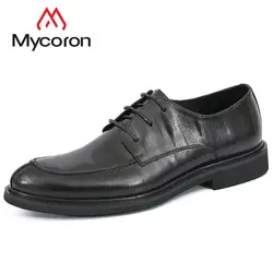 MYCORON/Роскошная брендовая мужская обувь из натуральной кожи, мужские зимние ботинки, черные, винно-красные ковбойские ботинки, Черная