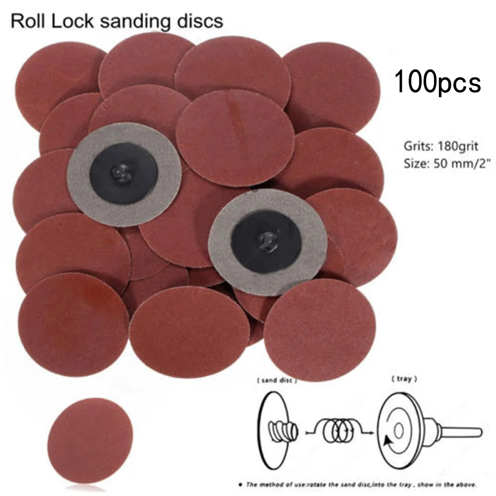 

2'' Abrasive Pads Pads 180 Grit Roll Lock Sanding Roloc Disc Sandpaper R-Type